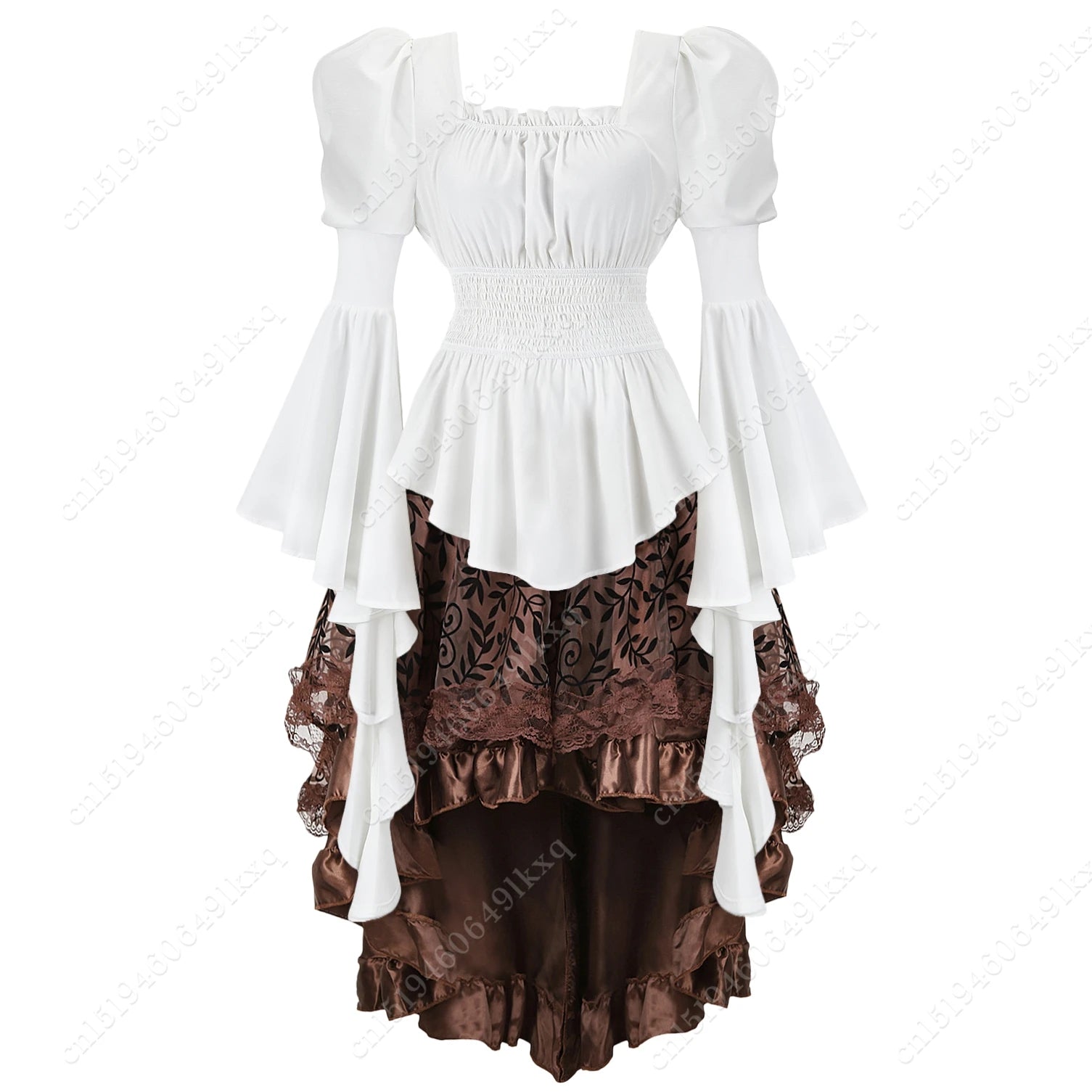Women's Long Sleeve Medieval Gothic Victorian Steampunk Pirate Blouse