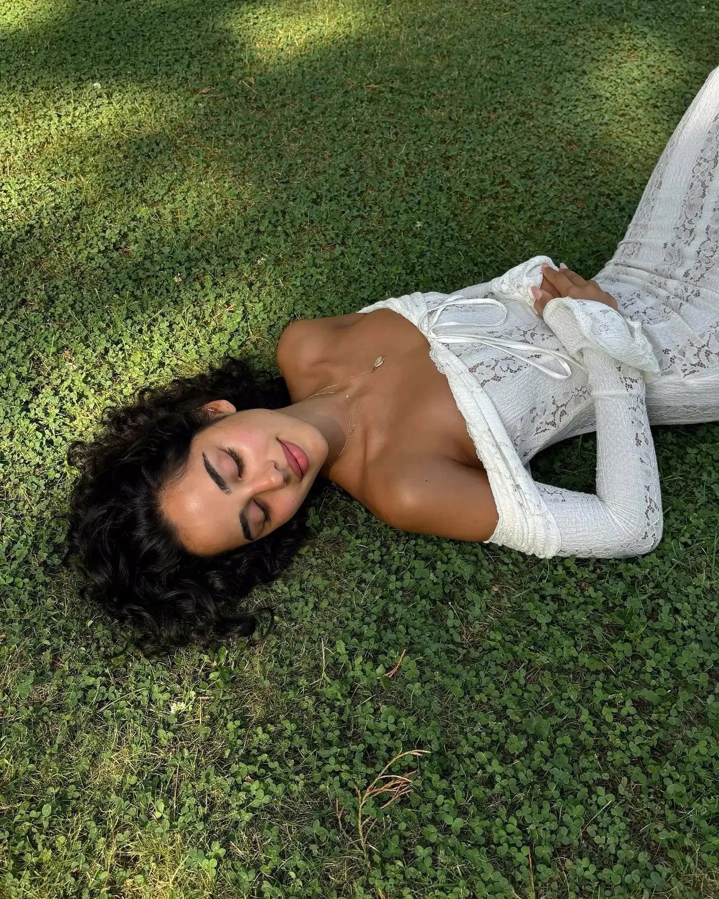 Premium Women White Bodycon Lace Maxi Dress Flare Sleeves