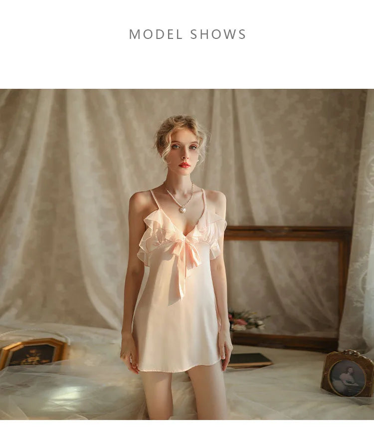 Premium Women Silky Nightgown Coordinated Satin Sleepwear Slip Dress