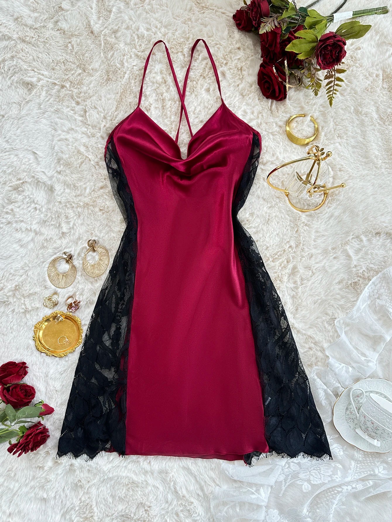 Simple Elegant Lace Nightdress For Versatile Loungewear And Parties