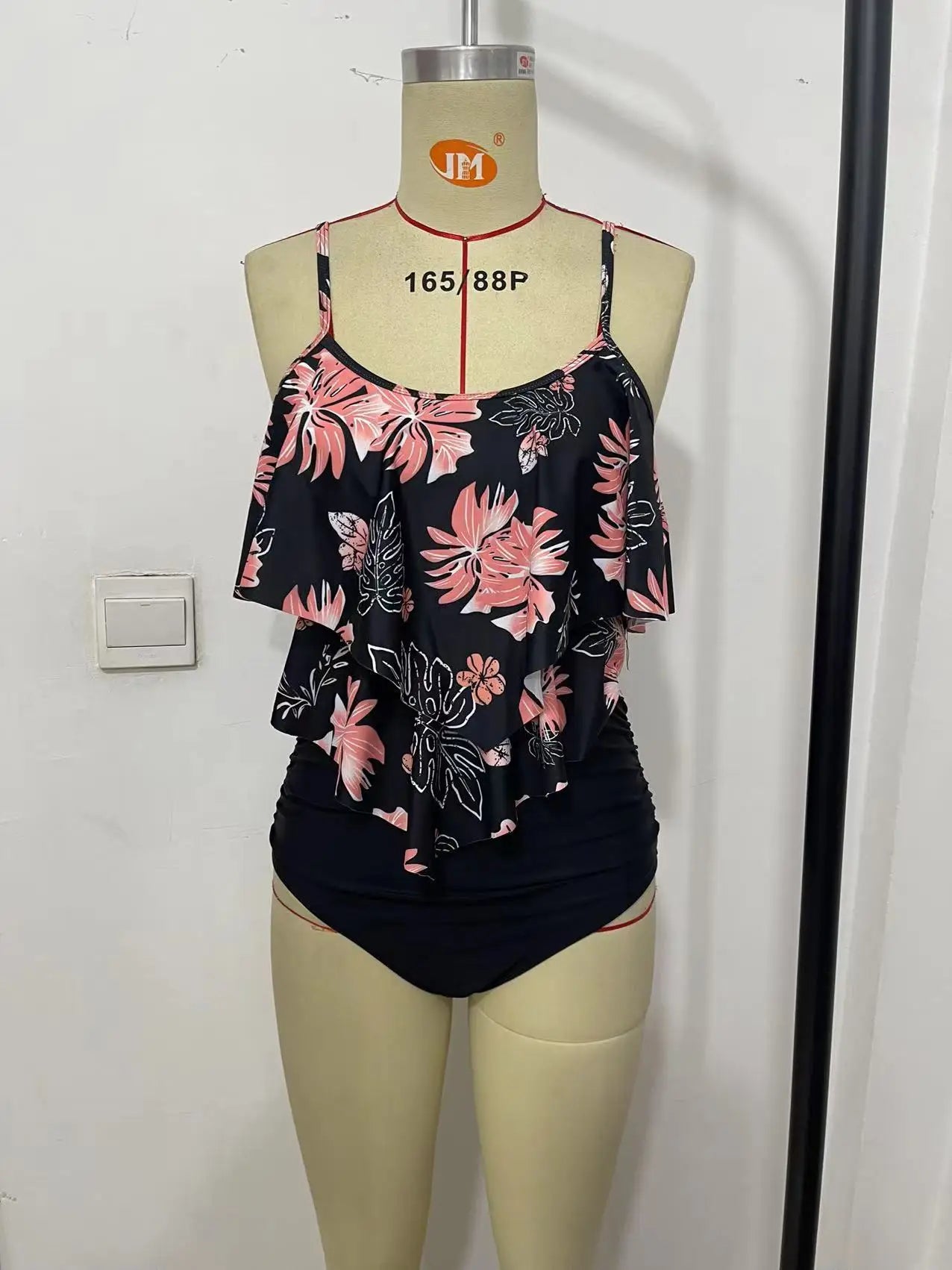 Premium Two Piece Ruffled Top High Waisted Swimsuit Set