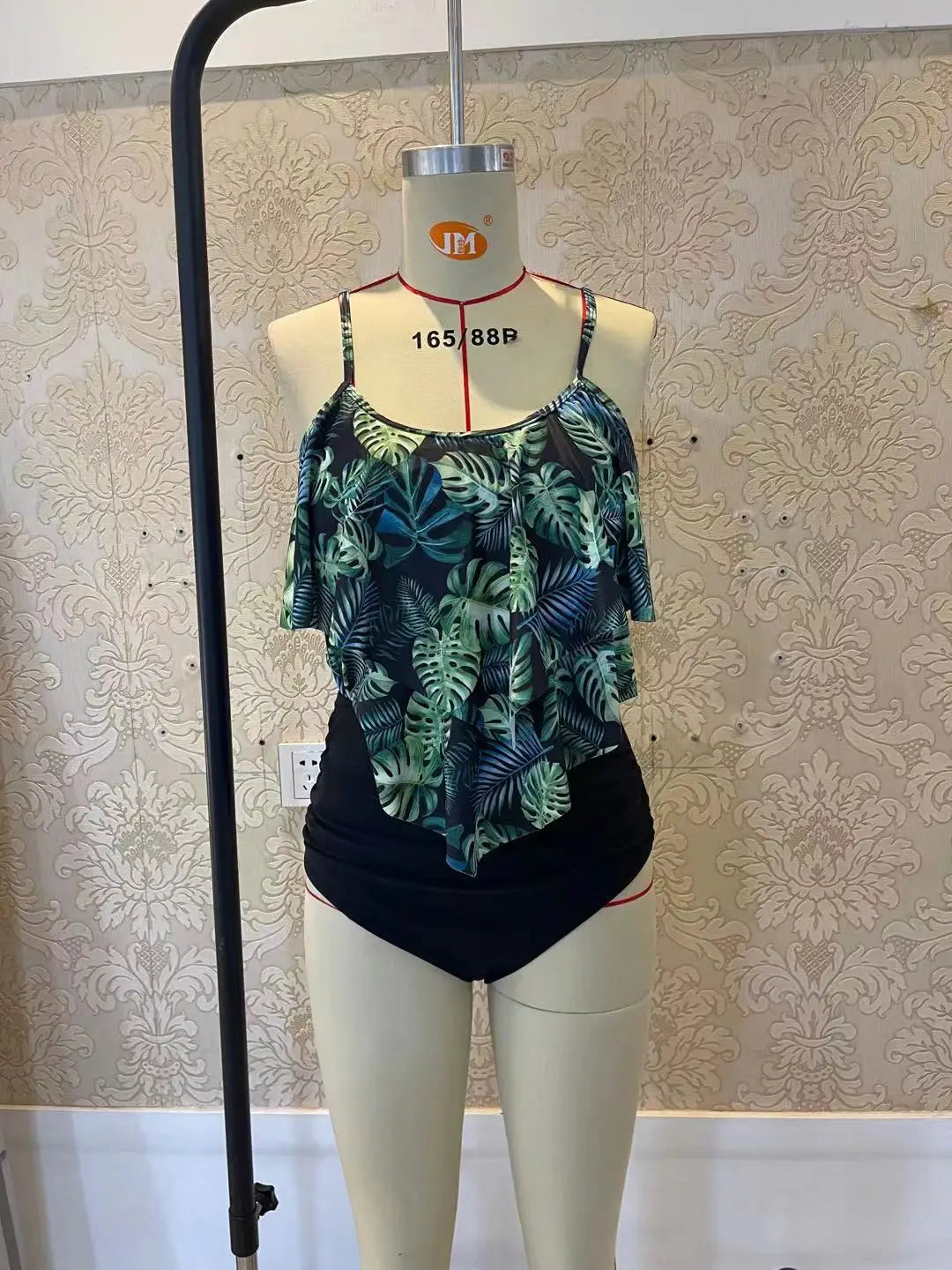 Premium Two Piece Ruffled Top High Waisted Swimsuit Set