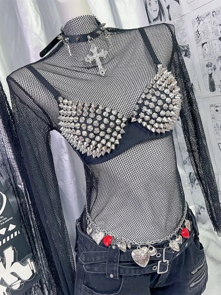 Women's Silver Rhinestone Sequined Wire Free Plunge Bralette