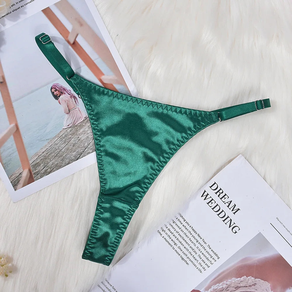 Women's Exquisite Bow Underwire Three Piece Matching Lingerie Set