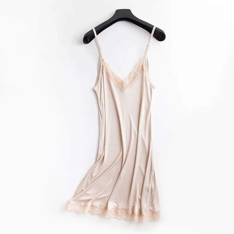 Premium Silk V-Neck Loose Knit Base Layering Dress