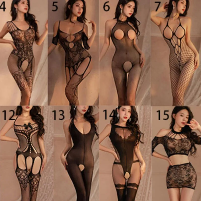 Elegant Deep V Hollow Out Women's Nightwear With Delicate Bow Detail Sleepwear Set