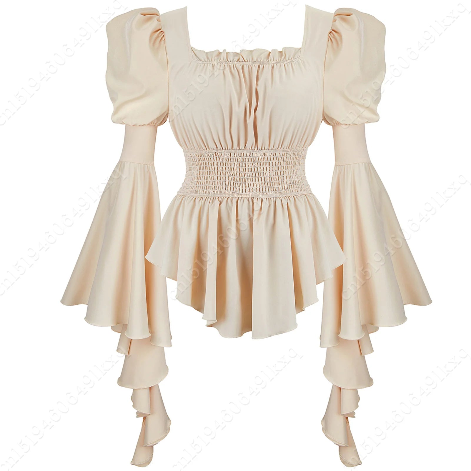 Women's Long Sleeve Medieval Gothic Victorian Steampunk Pirate Blouse