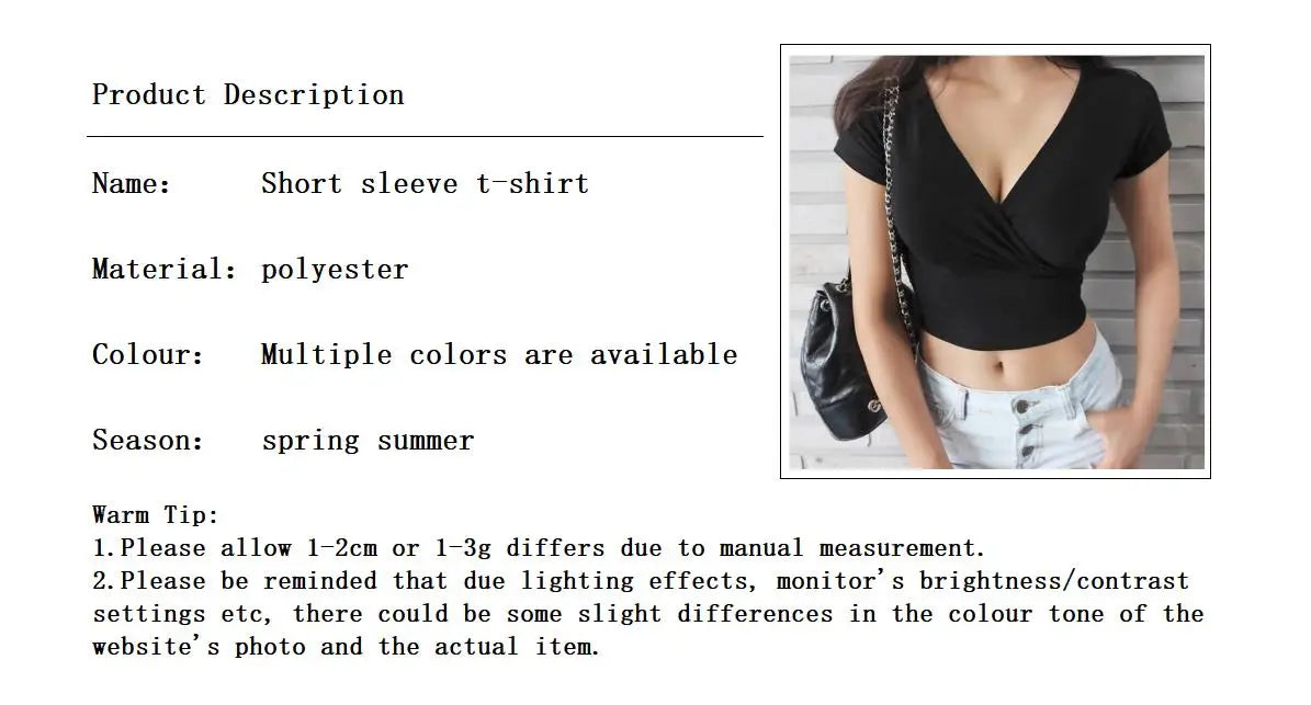 Premium Women Black V Neck Y2K Streetwear Crop Tshirt