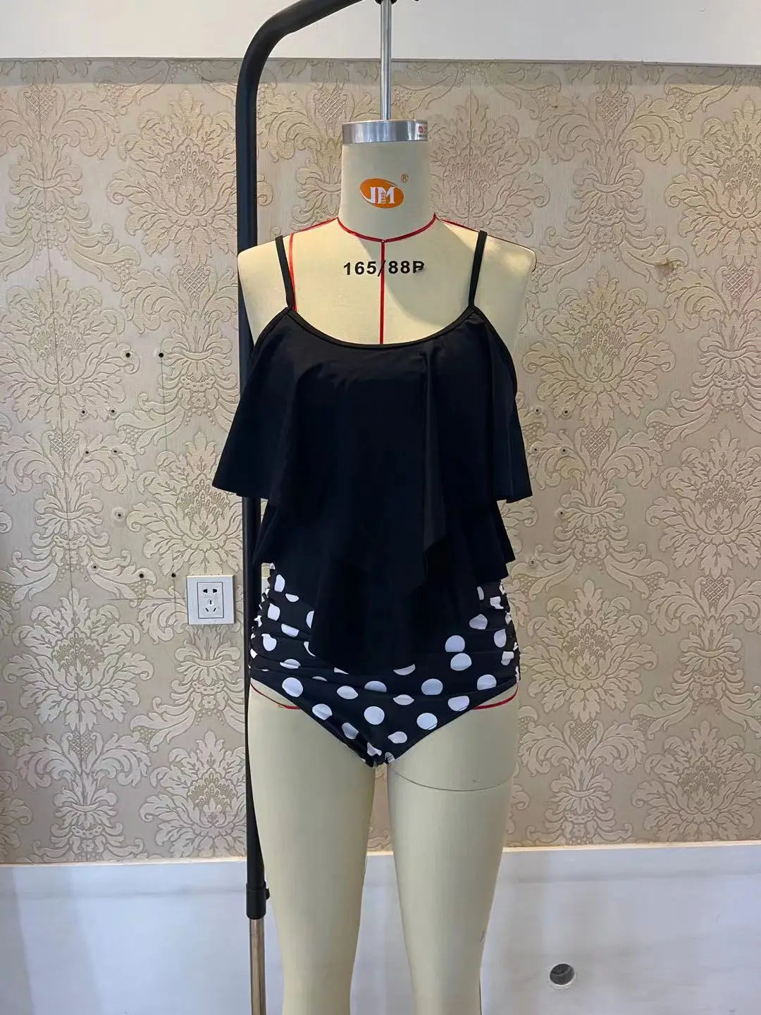 Premium Two Piece Ruffled Top High Waisted Swimsuit Set