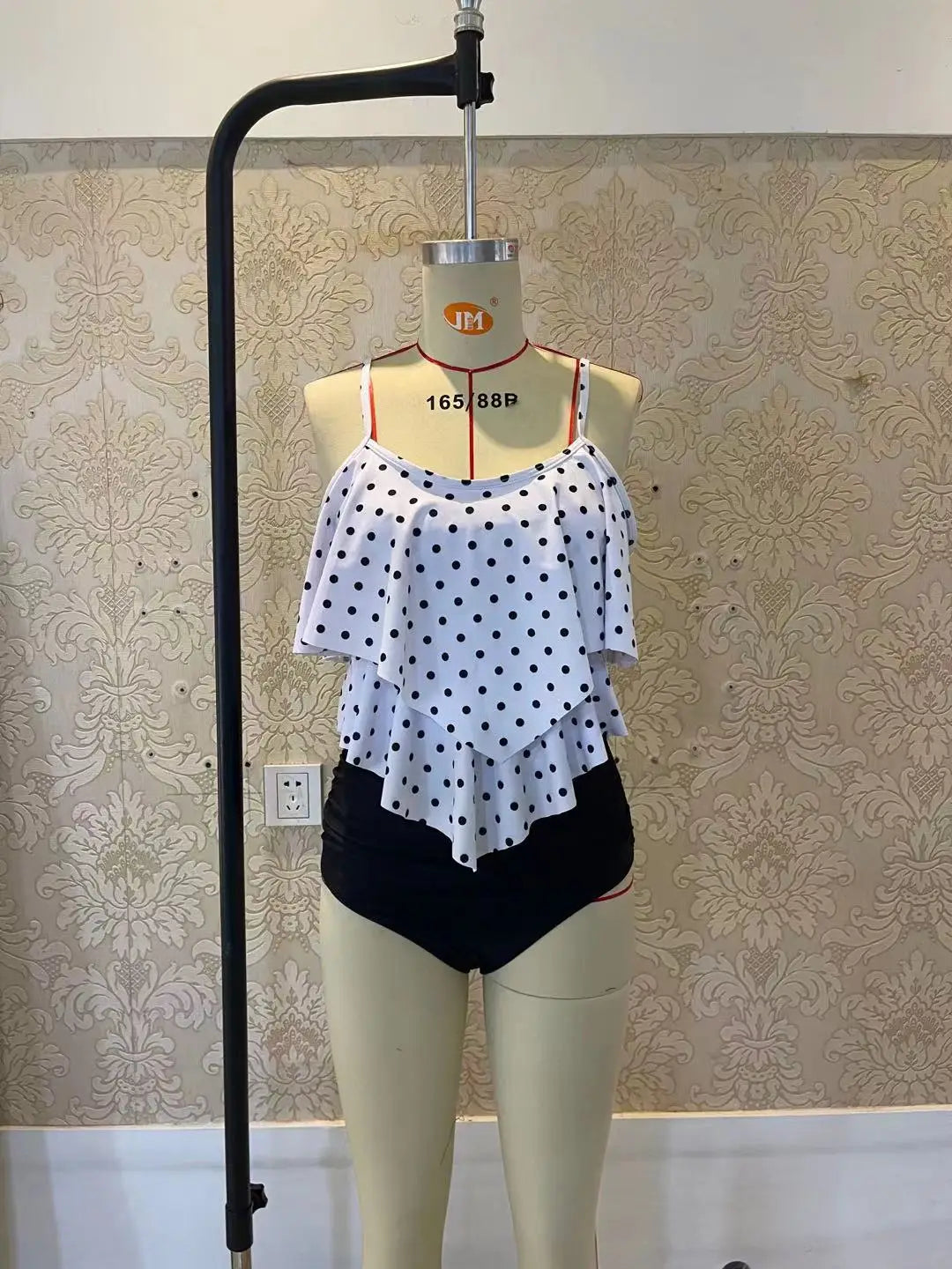 Premium Two Piece Ruffled Top High Waisted Swimsuit Set