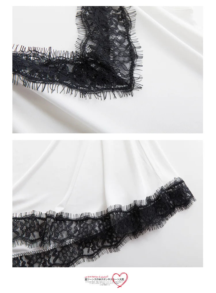 Premium Silk V-Neck Loose Knit Base Layering Dress