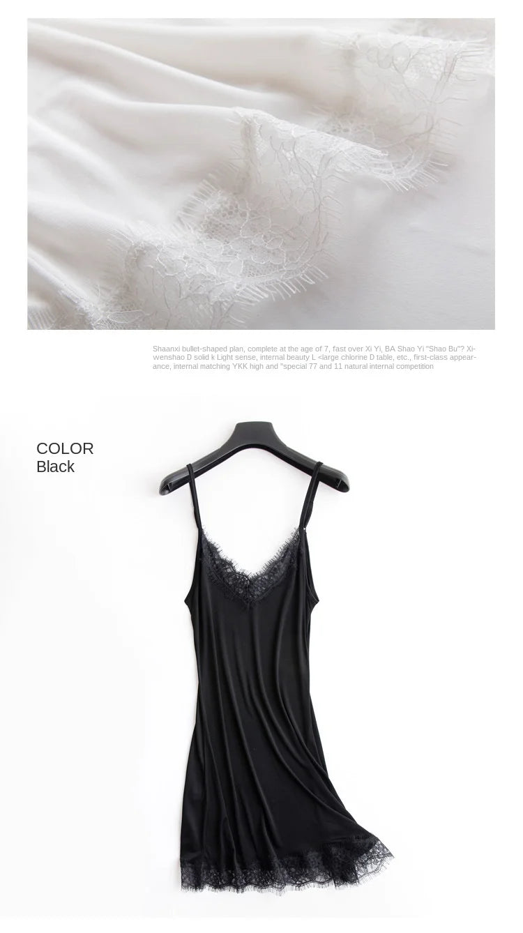 Premium Silk V-Neck Loose Knit Base Layering Dress