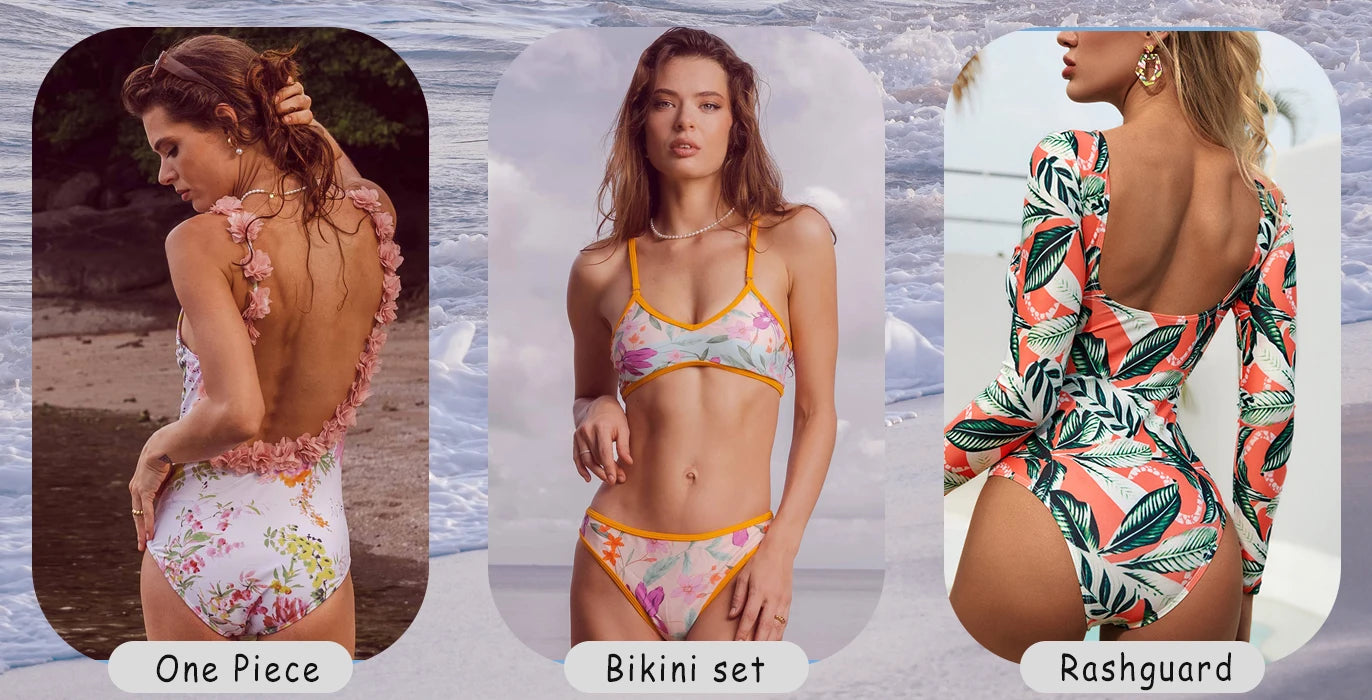 Chic Long Sleeve Two Piece Swimming Bathing Suit Set