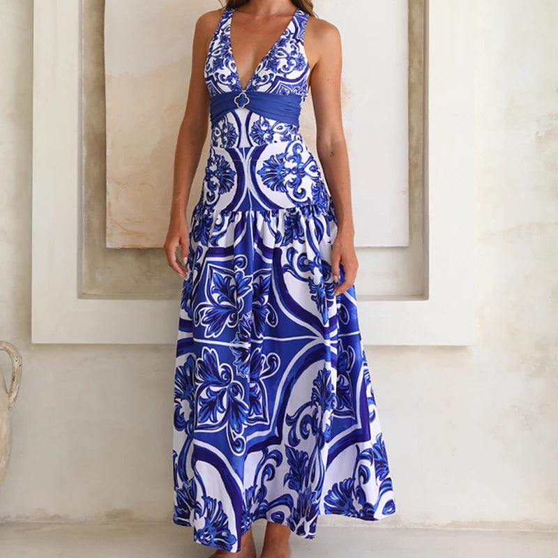 Premium Majolica Print One Piece Swimsuit And Pants Set