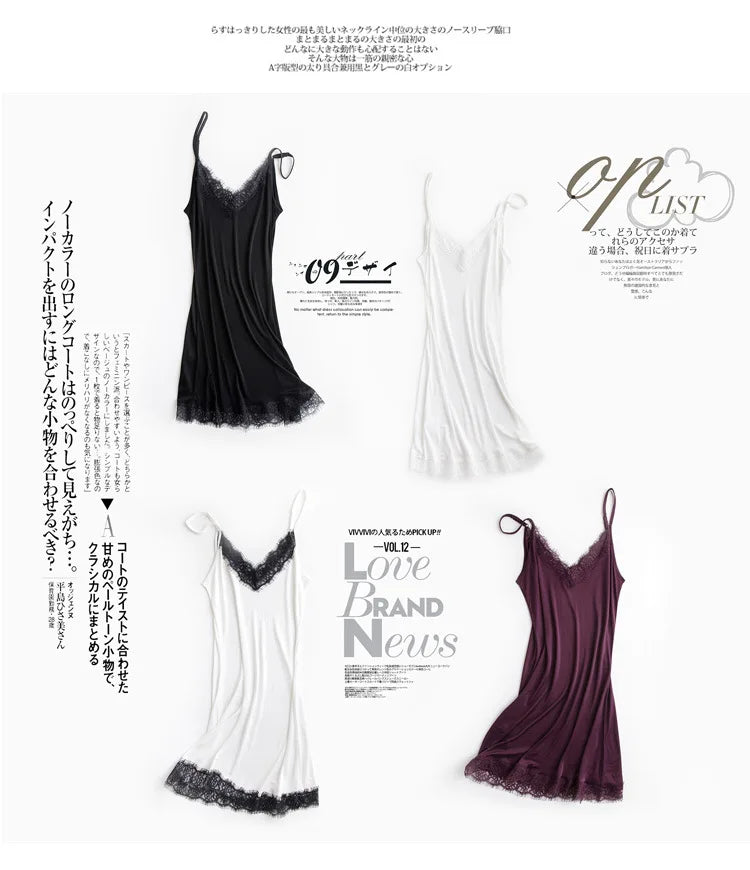Premium Silk V-Neck Loose Knit Base Layering Dress