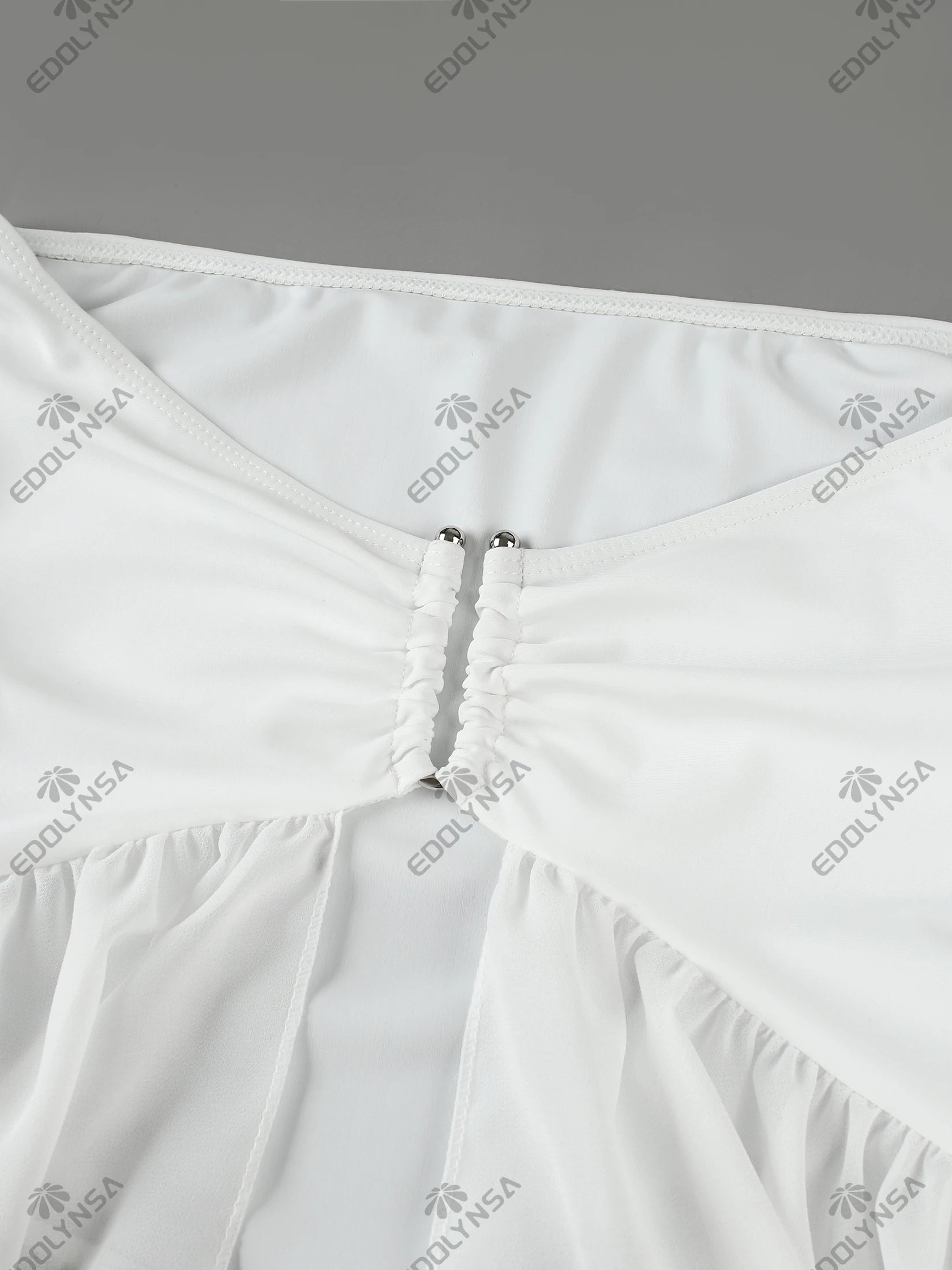 Women's White Halter Bikini Three Piece Maxi Skirt Set