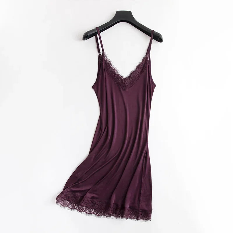 Premium Silk V-Neck Loose Knit Base Layering Dress