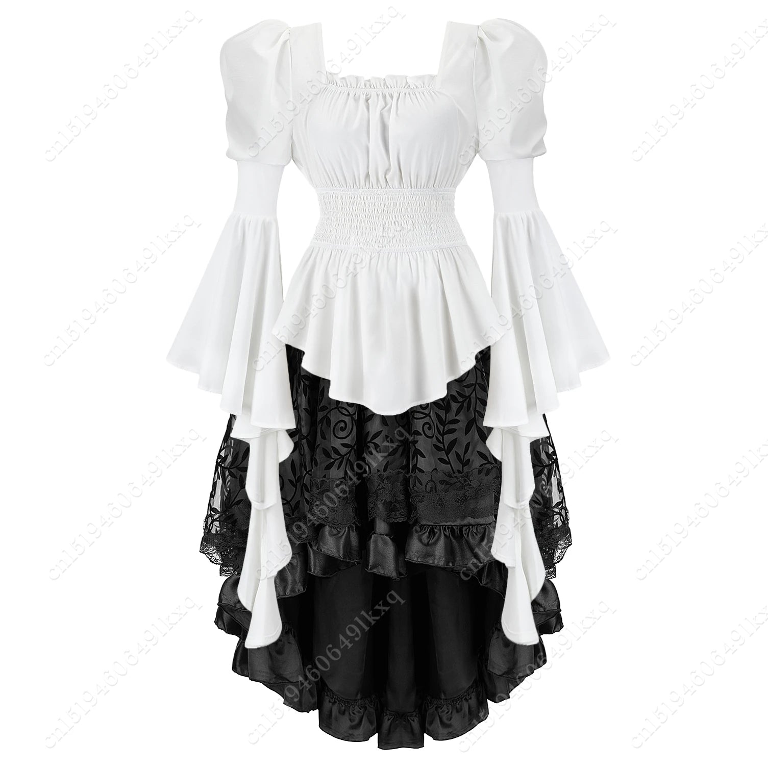 Women's Long Sleeve Medieval Gothic Victorian Steampunk Pirate Blouse