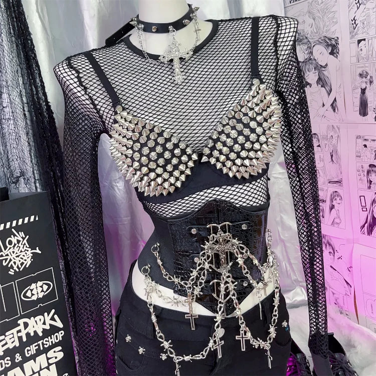 Women's Silver Rhinestone Sequined Wire Free Plunge Bralette