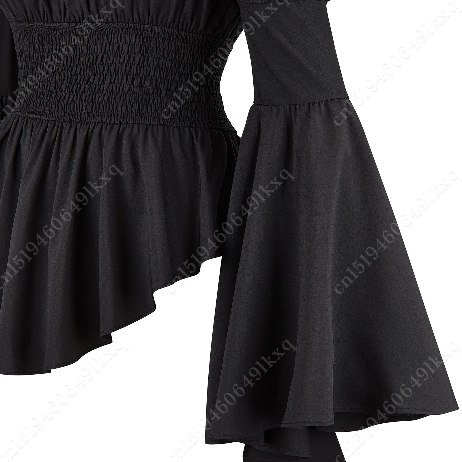 Women's Long Sleeve Medieval Gothic Victorian Steampunk Pirate Blouse