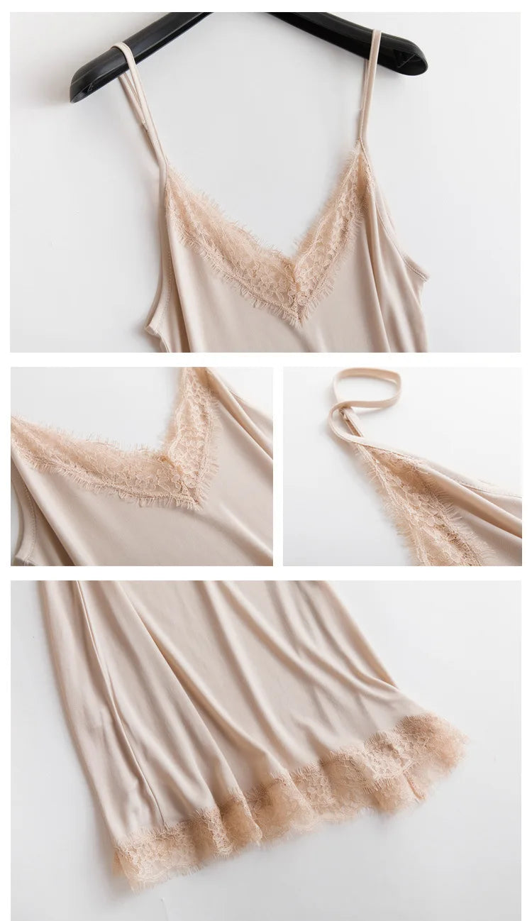 Premium Silk V-Neck Loose Knit Base Layering Dress