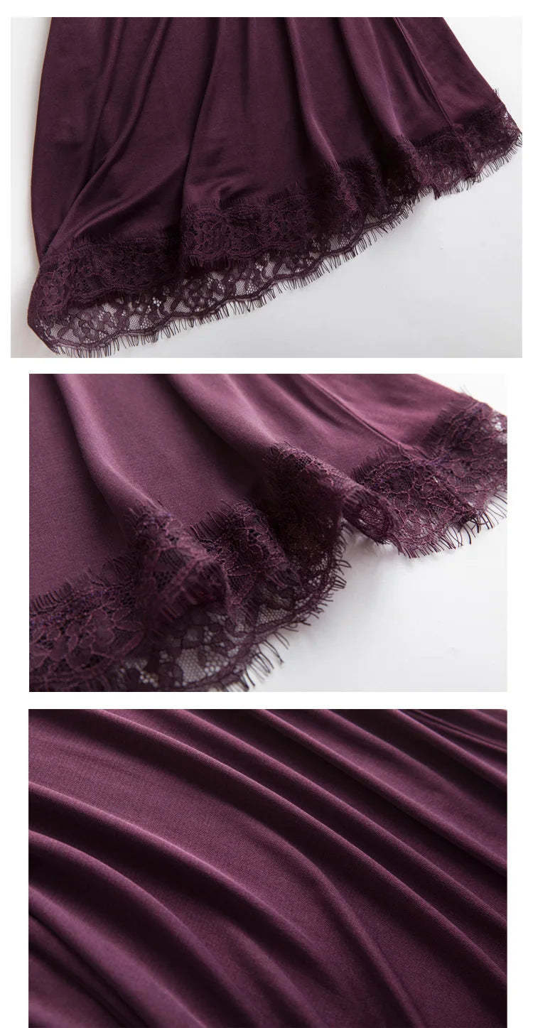 Premium Silk V-Neck Loose Knit Base Layering Dress