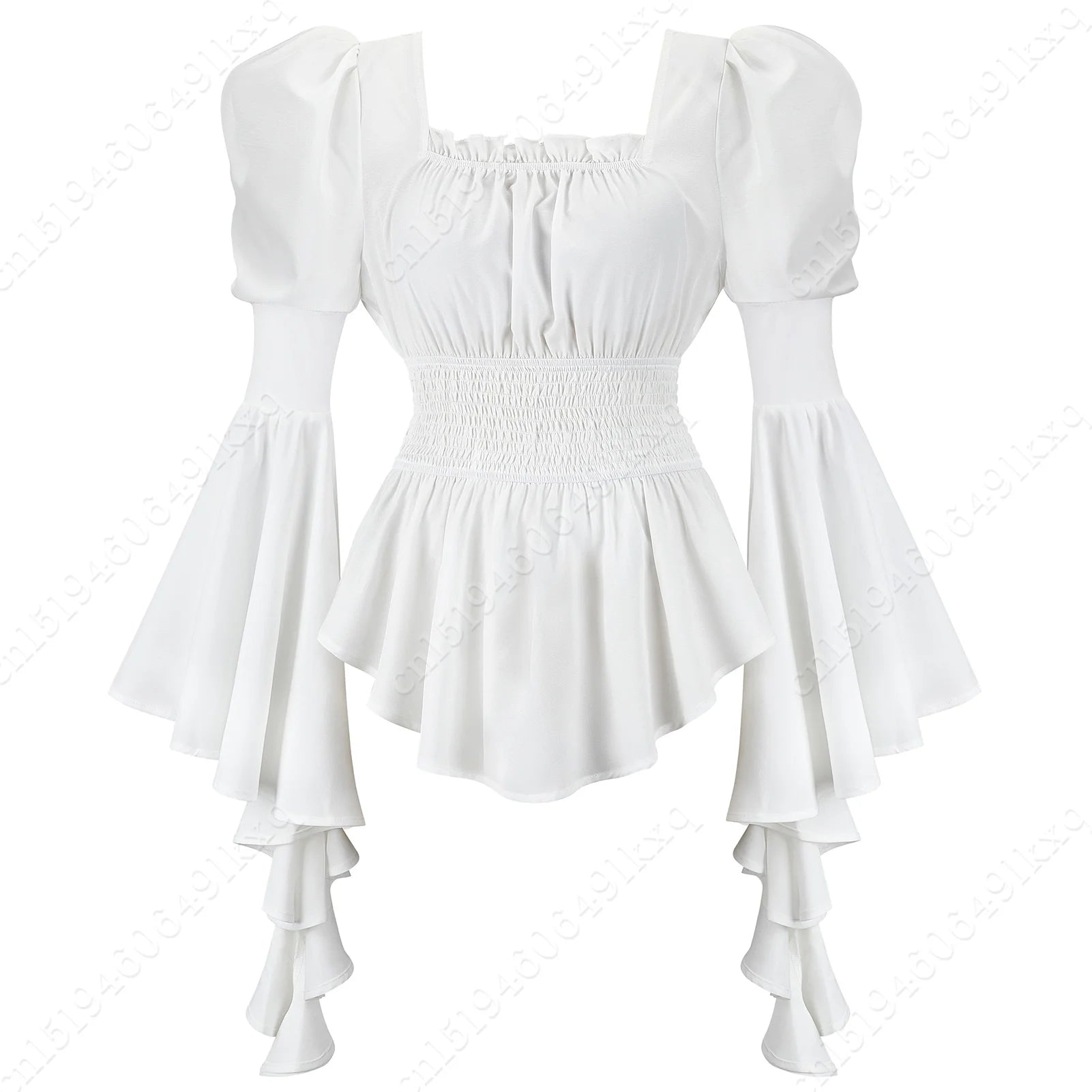 Women's Long Sleeve Medieval Gothic Victorian Steampunk Pirate Blouse