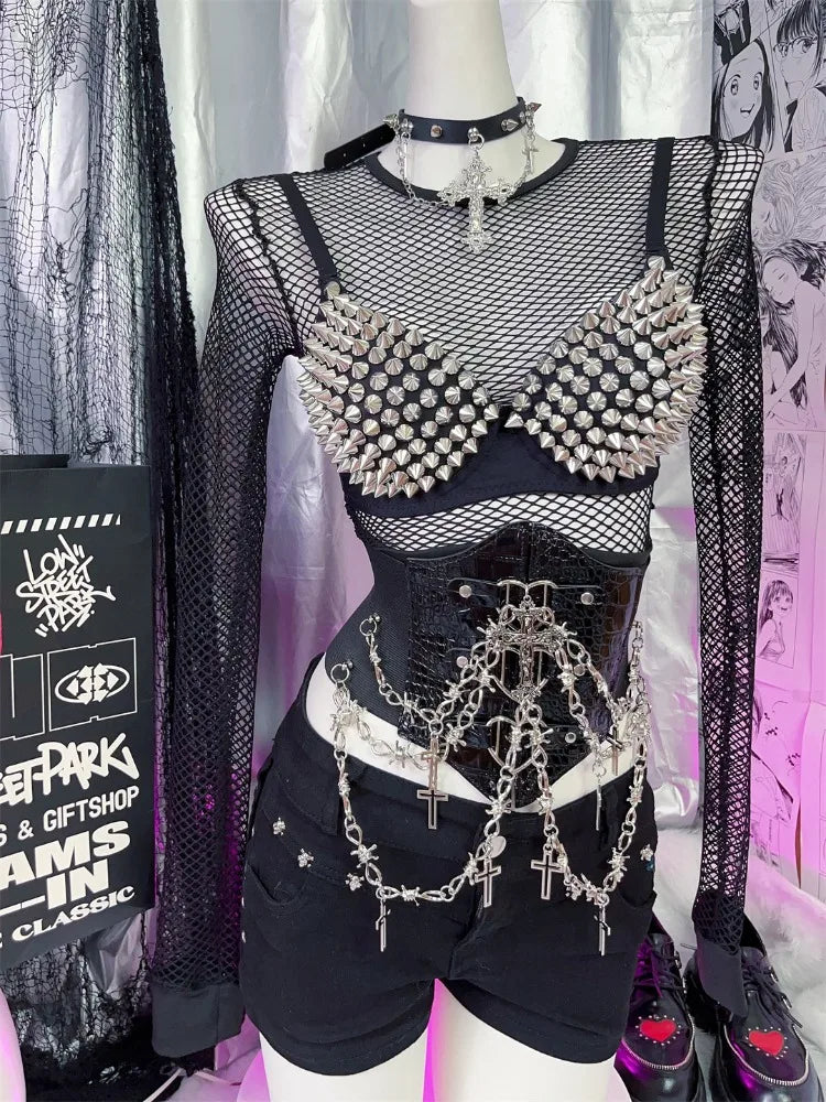 Women's Silver Rhinestone Sequined Wire Free Plunge Bralette