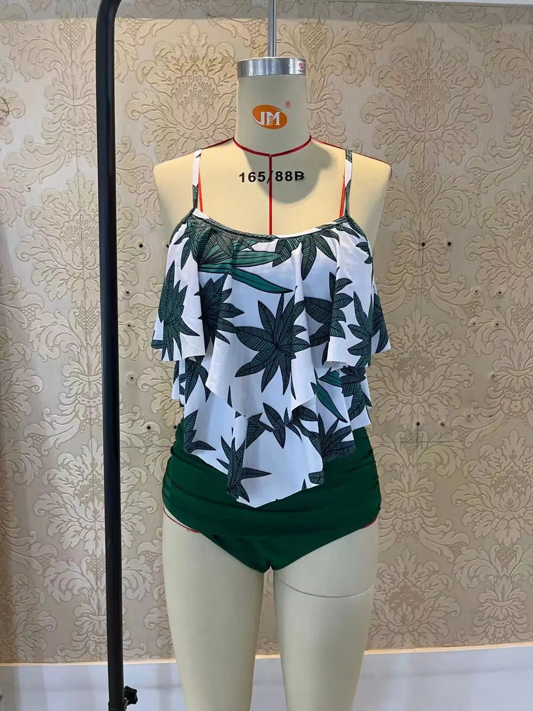 Premium Two Piece Ruffled Top High Waisted Swimsuit Set