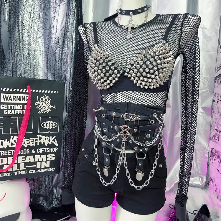 Women's Silver Rhinestone Sequined Wire Free Plunge Bralette