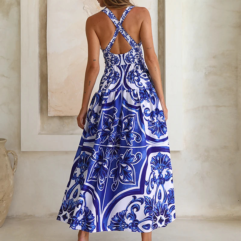 Premium Majolica Print One Piece Swimsuit And Pants Set
