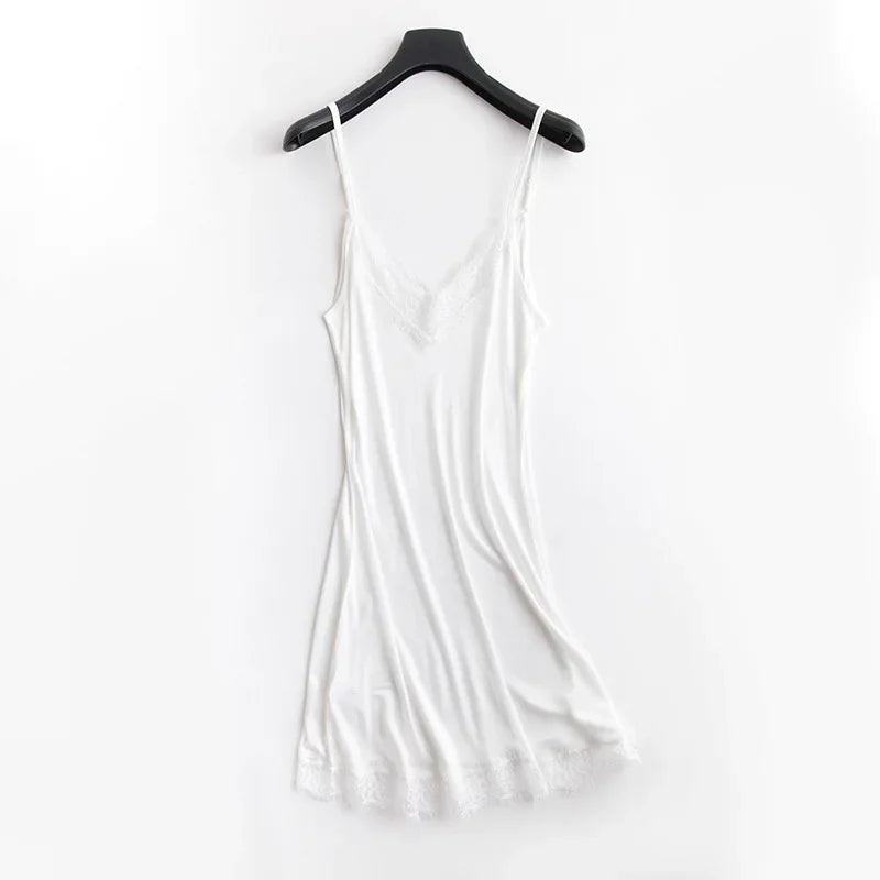 Premium Silk V-Neck Loose Knit Base Layering Dress